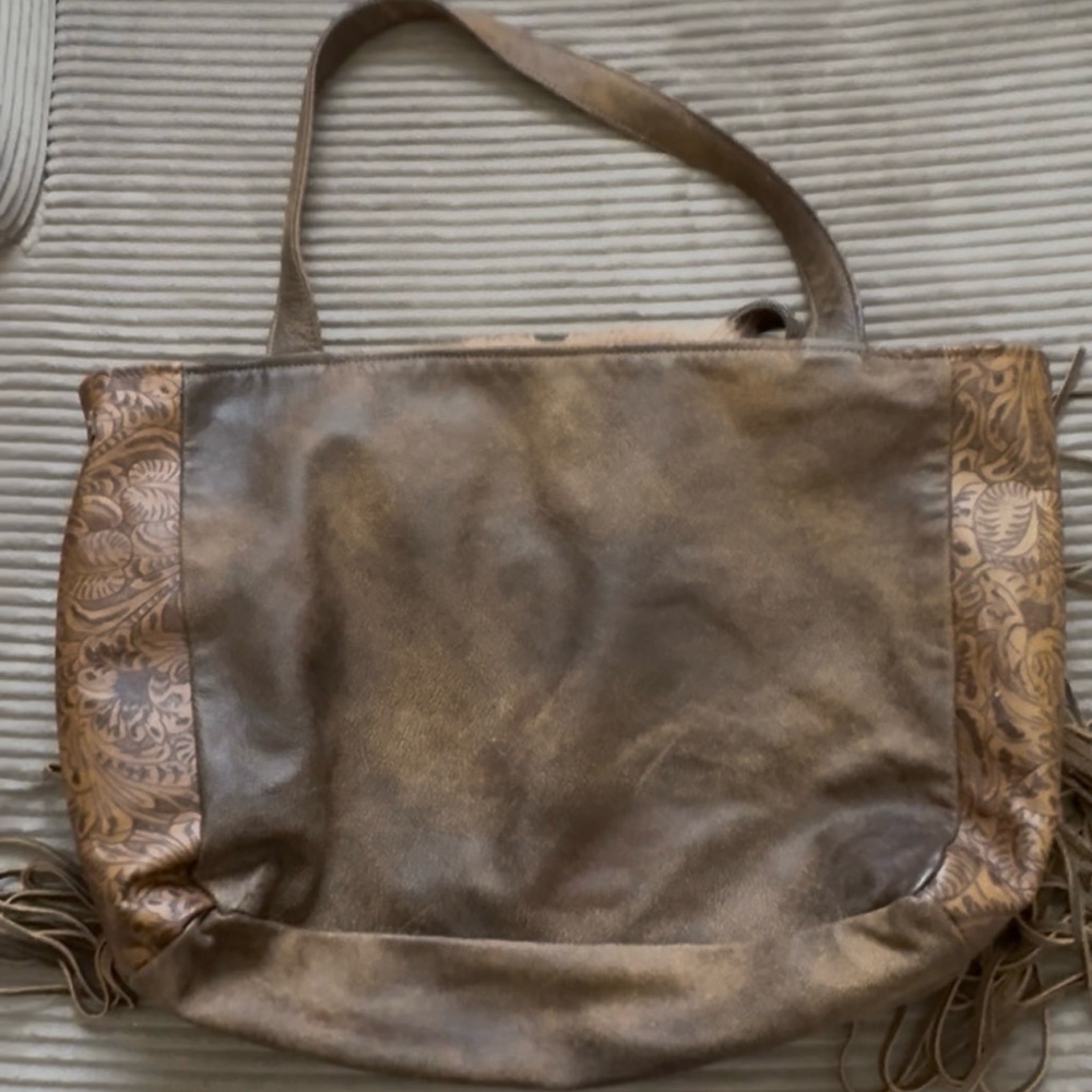 Exotic Upcycled Stella Tote with Fringe - Picture 9 of 10